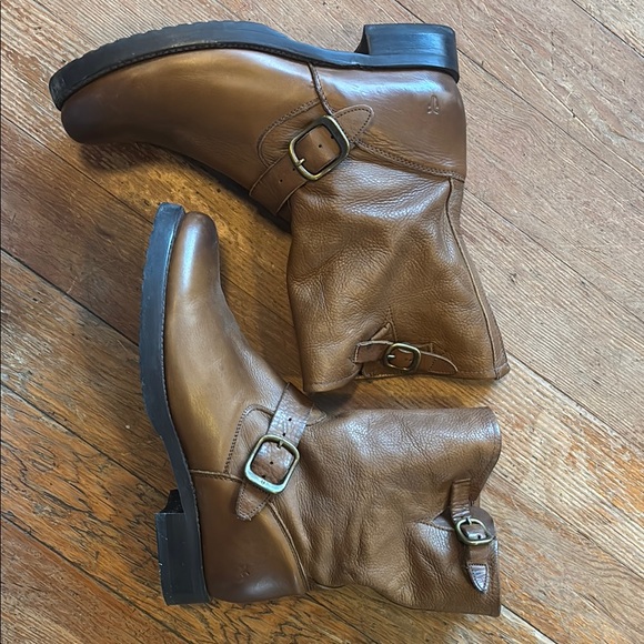 Frye Brown Leather Combat Boots - Picture 4 of 10